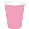 24x stuks drinkbekers van papier roze 350 ml - Feestbekertjes