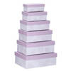 Set van 6x stuks pastel paarse cadeaudoosjes 16,5-28,5 cm rechthoekig - cadeaudoosjes