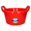 Plasticforte Grote teil/afwasbak/kuip - kunststof - rond - handvatten - 42 x 27 cm - 17 liter - rood - Afwasbak