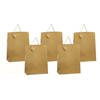 5x stuks luxe gouden papieren giftbags/tasjes met glitters 30 x 29 cm - cadeautasjes