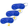 3x stuks slaapmasker blauw met oordoppen - Slaapmaskers