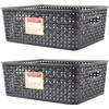 2 X Storage basket - Storage tray - Black storage 35 x 29 x 13 cm Rattan - Buy storage boxes - buy storage box Storage