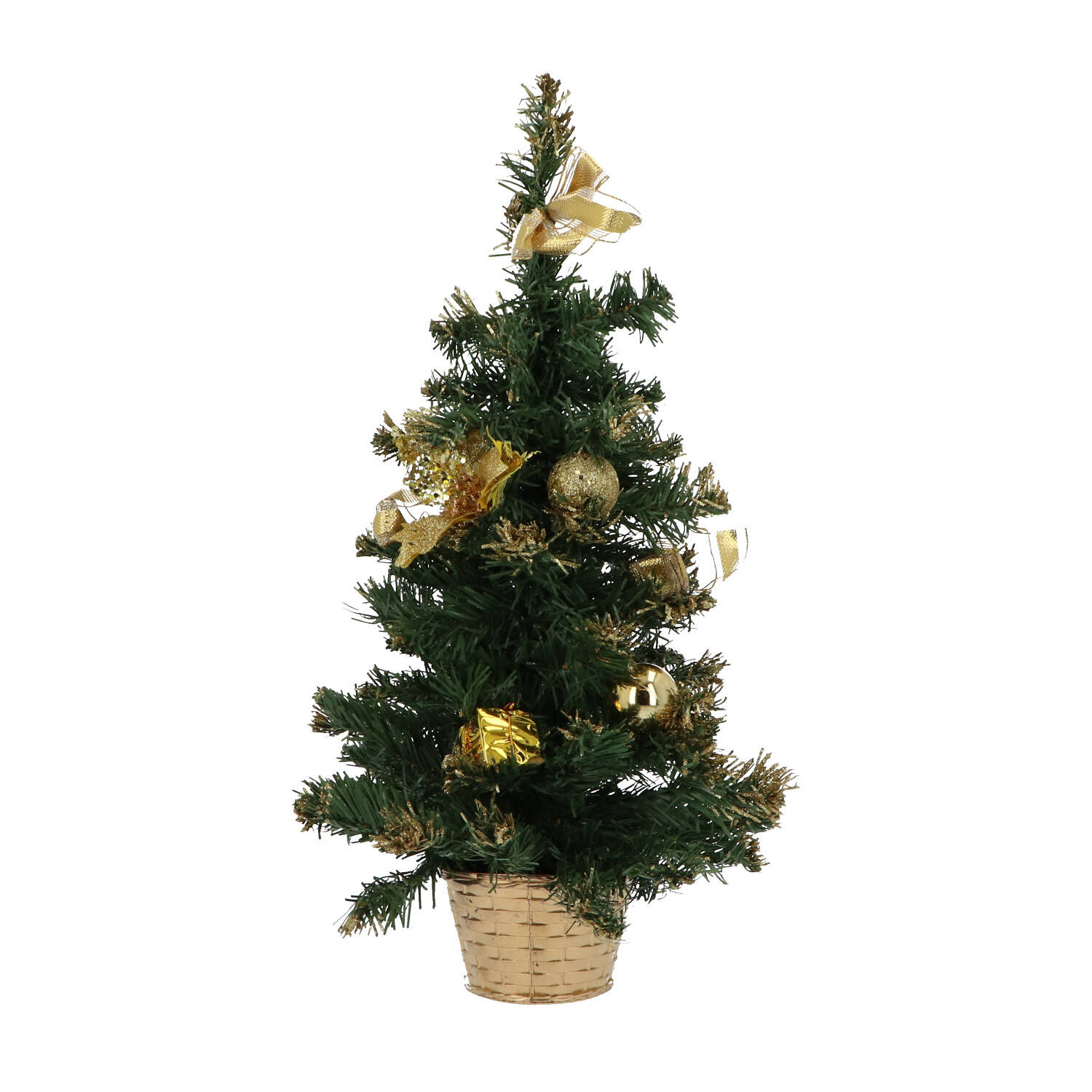 Mini Kerstboom met decoratie en 50 cm hoog - Goud | Blokker