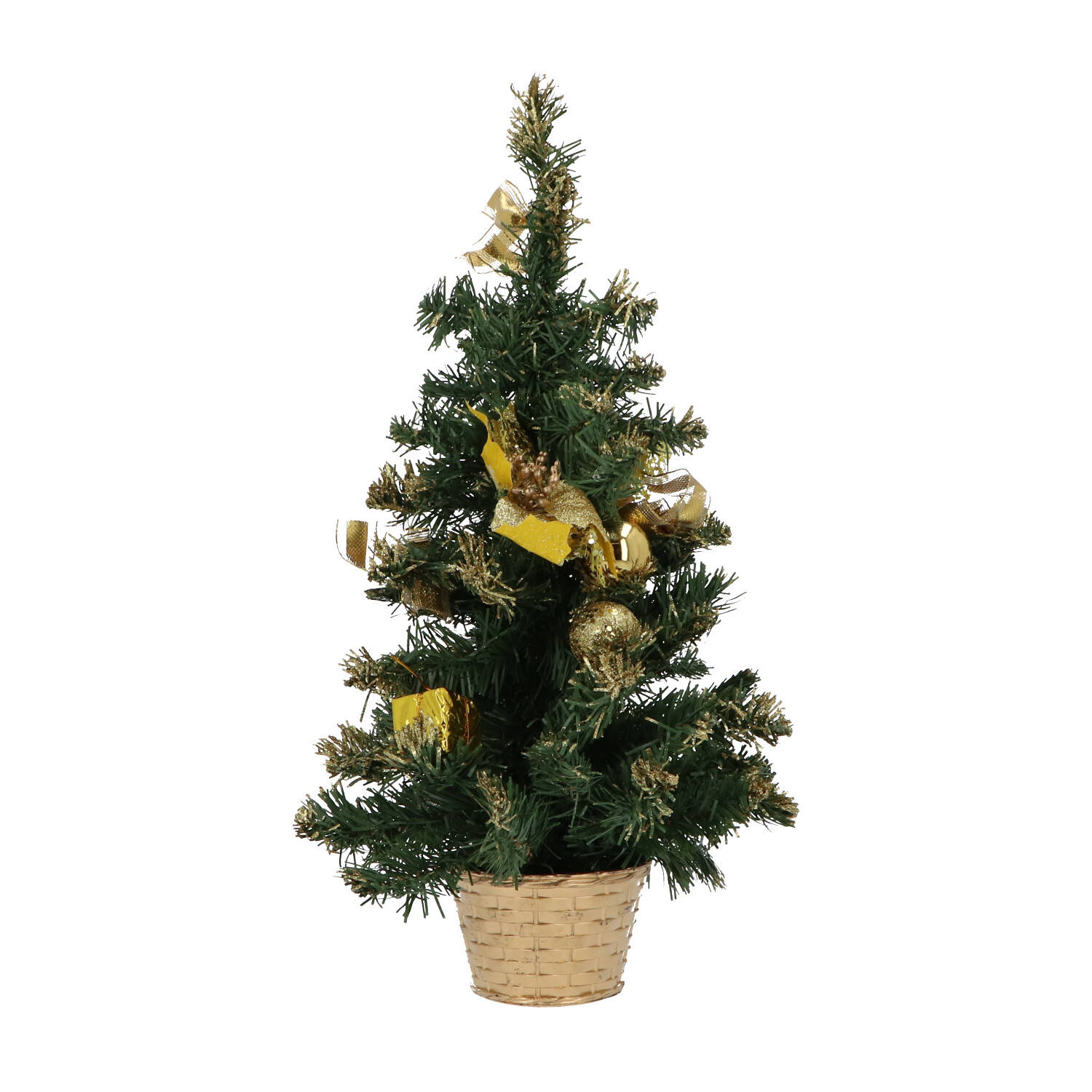 Mini Kerstboom met decoratie en 50 cm hoog - Goud | Blokker