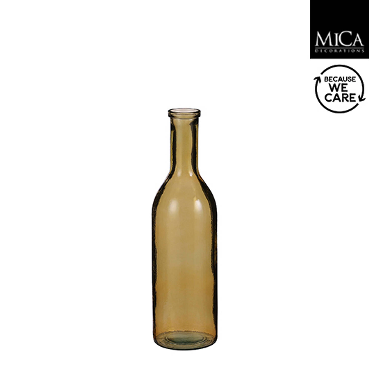 Rioja Fles Glas Oker H50xd15cm