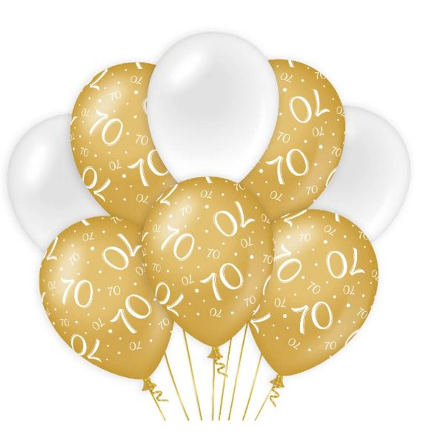 Paper Dreams ballonnen 70 jaar dames latex goud/wit