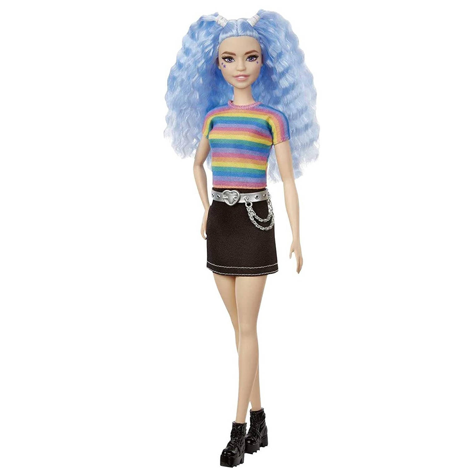 Barbie tienerpop #170 regenboog meisjes 32,5 cm blauw 4-delig