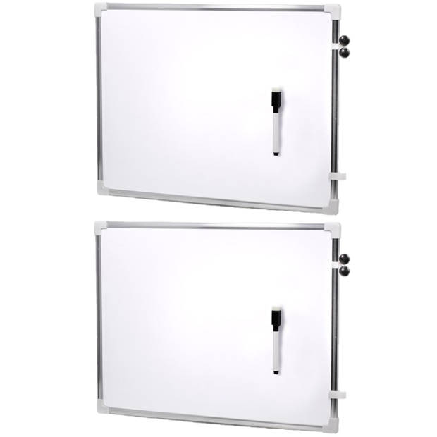 Magnetisch whiteboard met marker met wisser 70 x 50 cm - Whiteboards