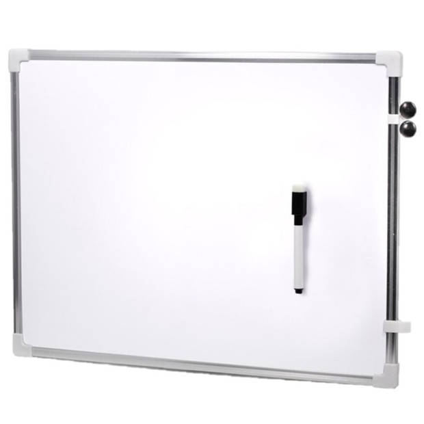 2x stuks magnetische whiteboards met marker met wisser 60 x 40 cm - Whiteboards