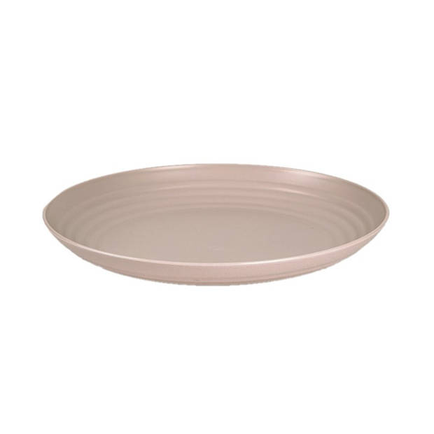 Rond bord/camping bord - D25 cm - beige - kunststof - Dinerborden