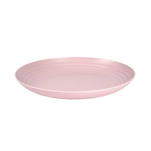 Set van 2x stuks rond kunststof borden oud roze 25 cm - Dinerborden