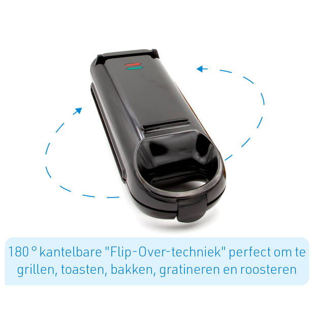 Livington FlipSwitch - Grill - Anti-aanbaklaag - Multifunctioneel - Vaatwasserbestendig - wafelijzer