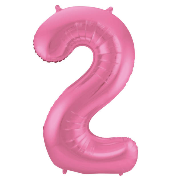 Folat ballon cijfer "2" 86 cm folie roze