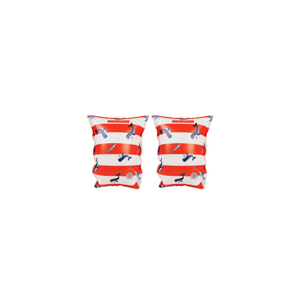 Swim Essentials Red-White Whale - Inflatable Swimming Armbands 2-6 years