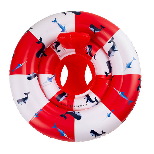 Swim Essentials baby zwemstoel reddingsboei/walvis print - 0-1 jaar