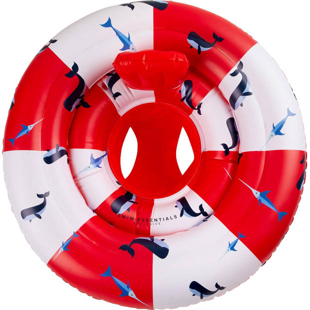 Swim Essentials baby zwemstoel reddingsboei/walvis print - 0-1 jaar