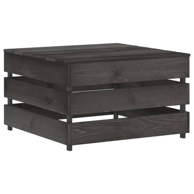 The Living Store Loungeset Pallet - Grenenhout - Modulair - 9-zits - Antraciet - 150cm