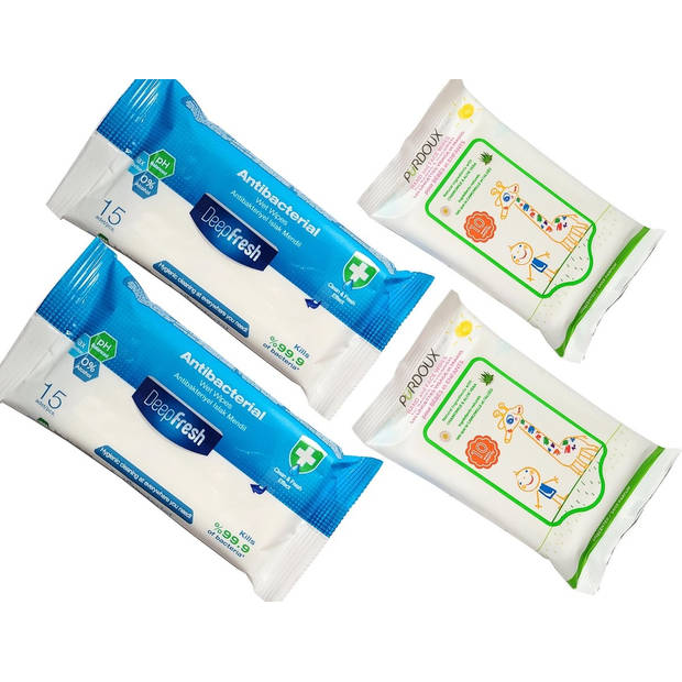 Reinigingsdoekjes -50 stuks - Gevoelige huid - Voordeelverpakking 4 stuks - Wipes voor babies en kinderen.