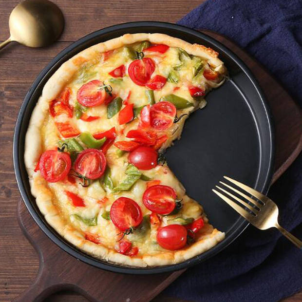 Pizza pan 36cm Antiaanbak laag