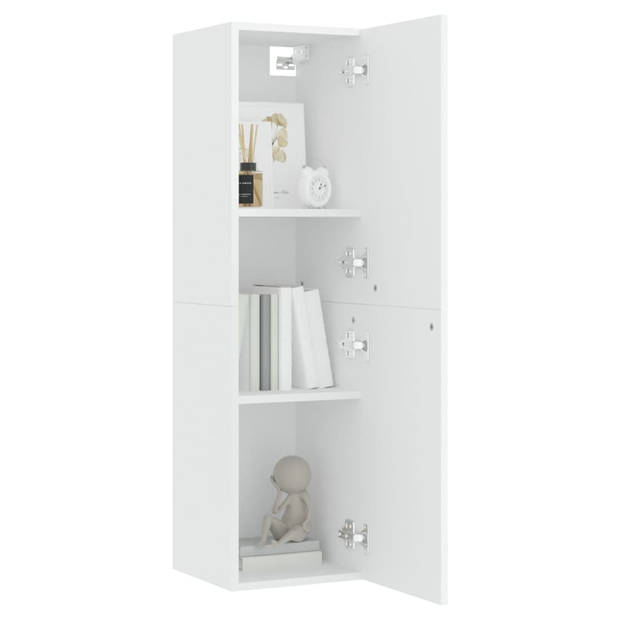 The Living Store Wandmeubelen - TV-meubelset - 30.5 x 30 x 110 cm - wit spaanplaat