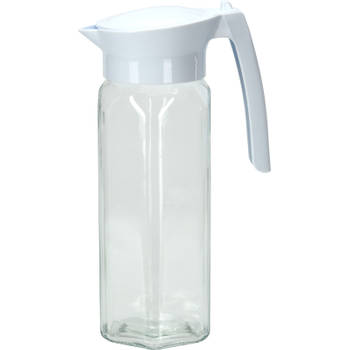 Glazen schenkkan/waterkan met deksel 1,5 liter - Karaffen