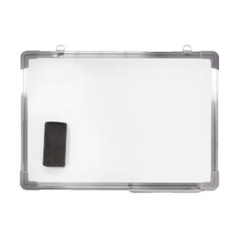 Magnetisch whiteboard met pennengoot en wisser 50 x 35 cm - Whiteboards