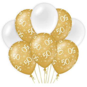 Paper Dreams ballonnen 50 jaar dames latex goud/wit