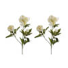 2x stuks kunstbloem pioenrozen takken 70 cm wit - Kunstbloemen