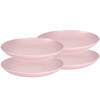 Set van 4x stuks rond kunststof borden oud roze 25 cm - Dinerborden