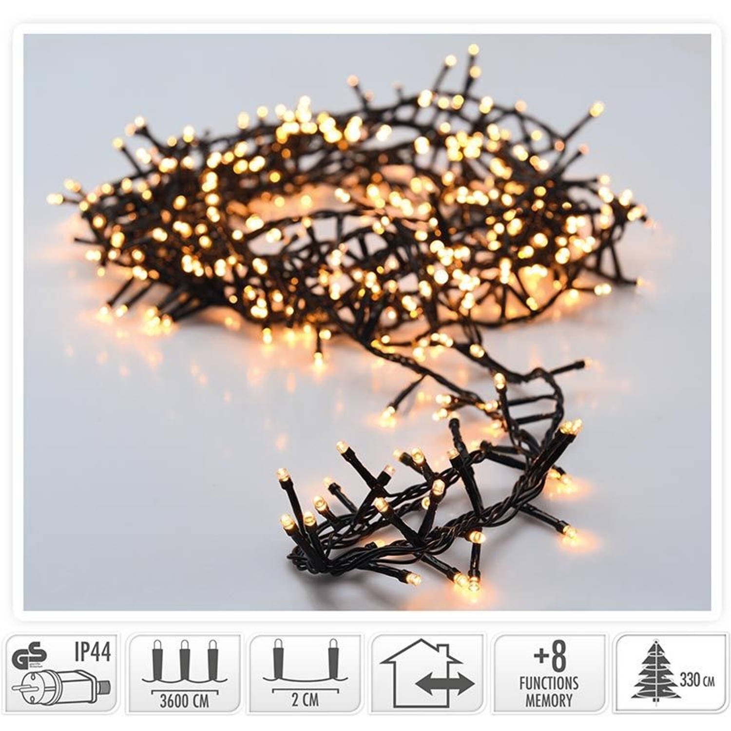 DecorativeLighting Micro Cluster - 1800 LED - 36 meter - extra warm wit