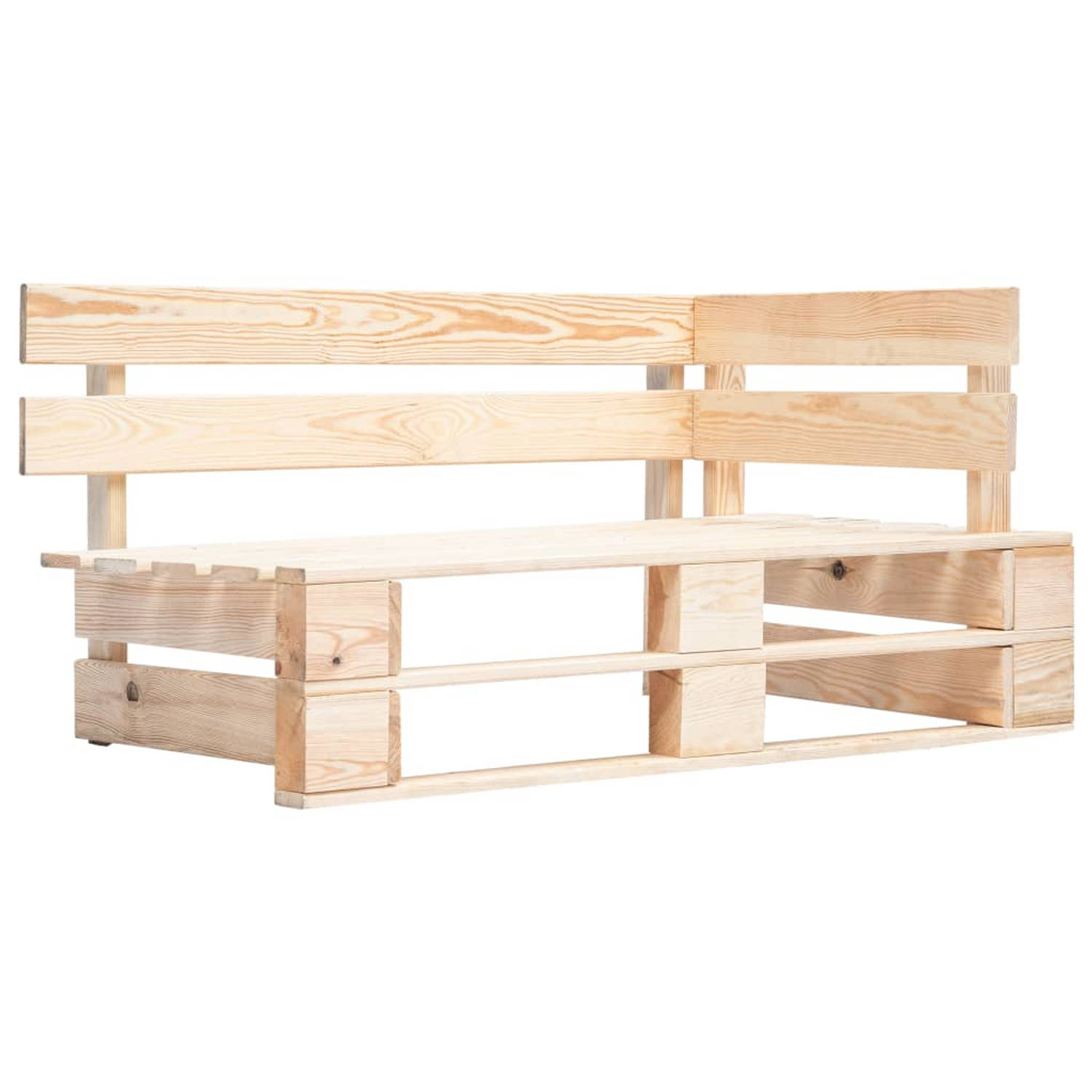 The Living Store Pallet Loungeset - Tuinmeubelset - 110x65x55 cm - Grenenhout - Rood kussen
