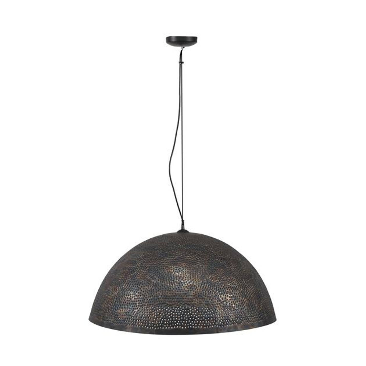 Hanglamp industrieel Aya zwart bruin 70 cm