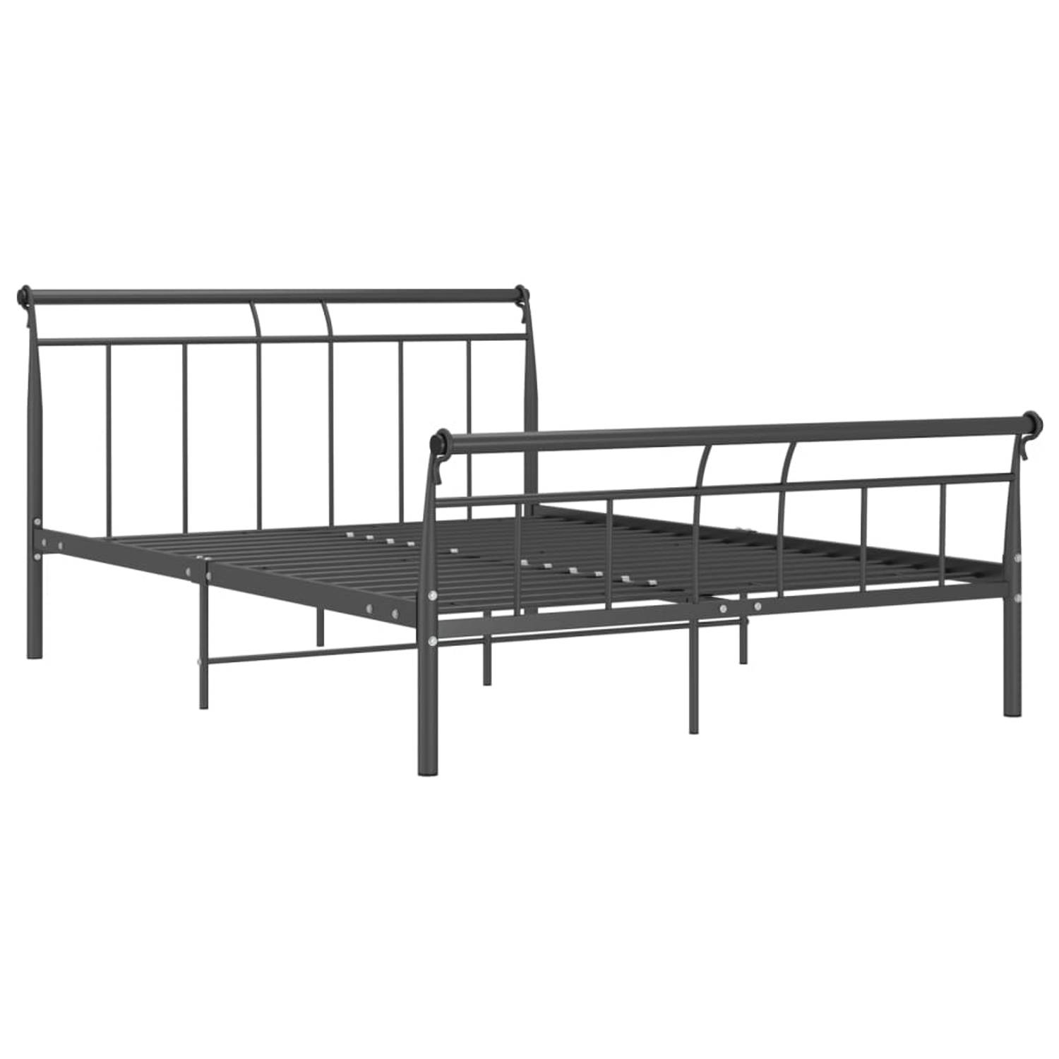The Living Store Bedframe metaal zwart 140x200 cm - Bedframe - Bedframe - Bed Frame - Bed Frames - Bed - Bedden - 2-persoonsbed - 2-persoonsbedden - Tweepersoons Bed