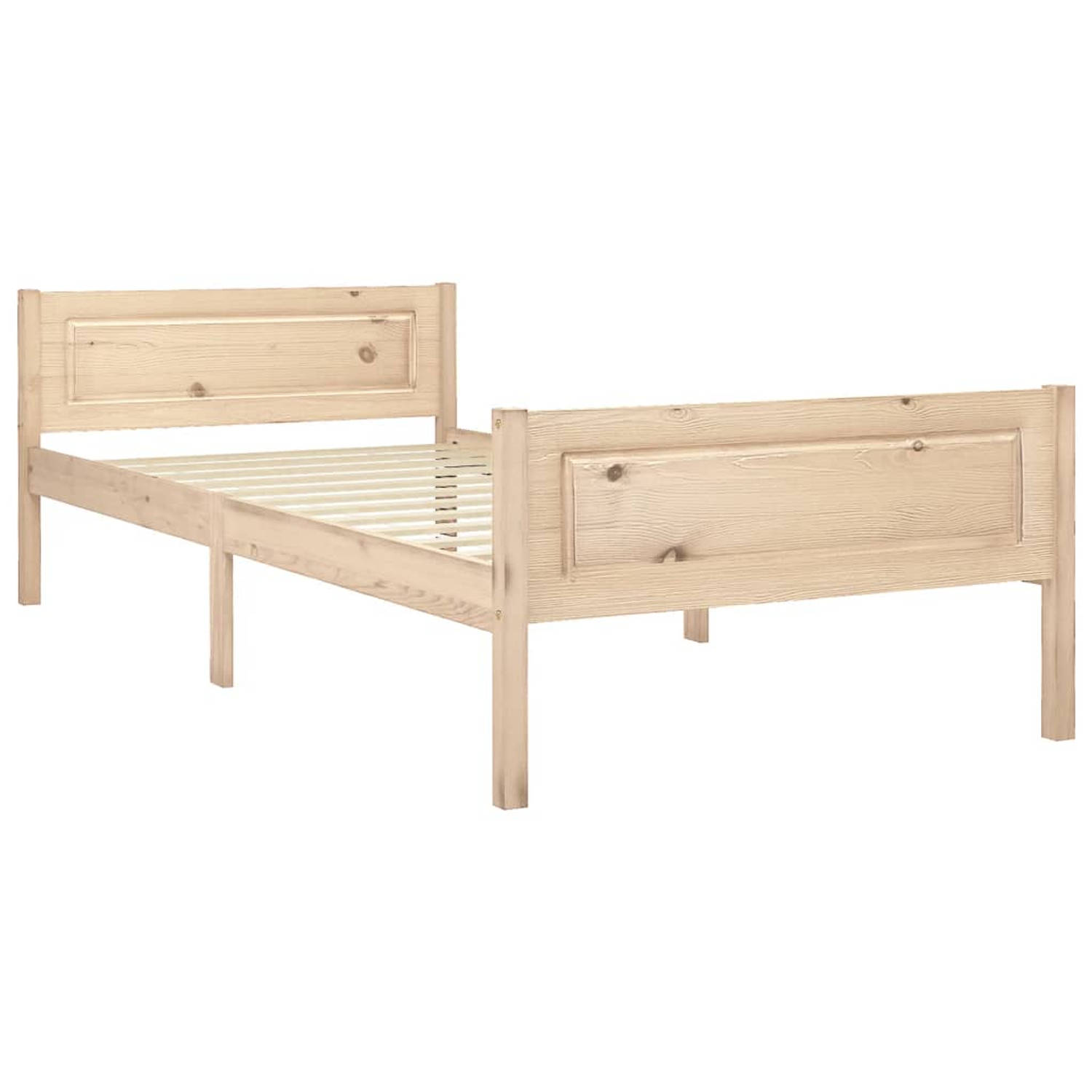 The Living Store Bedframe massief grenenhout 90x200 cm - Bedframe - Bedframe - Bed Frame - Bed Frames - Bed - Bedden - 1-persoonsbed - 1-persoonsbedden - Eenpersoons Bed