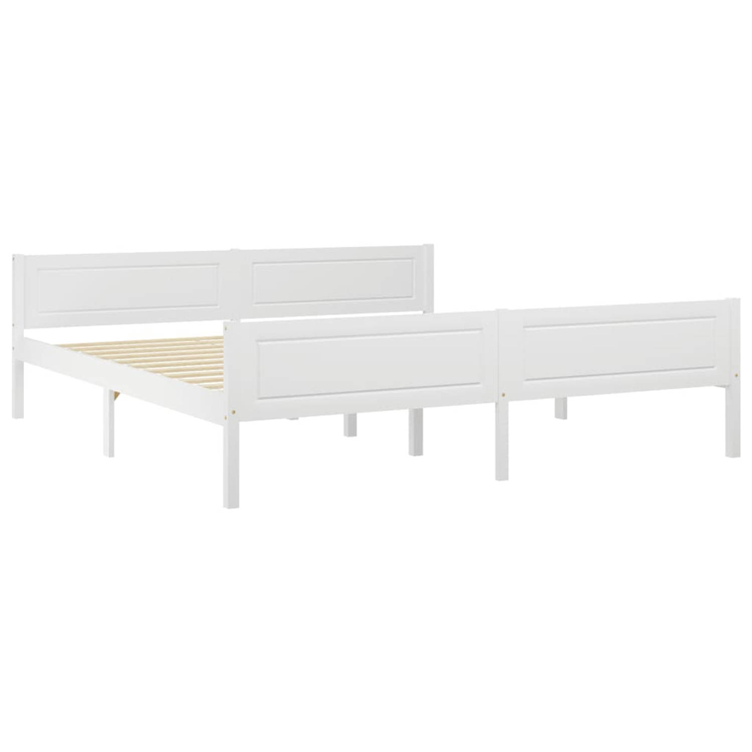 The Living Store Bedframe massief grenenhout wit 180x200 cm - Bedframe - Bedframe - Bed Frame - Bed Frames - Bed - Bedden - 2-persoonsbed - 2-persoonsbedden - Tweepersoons Bed