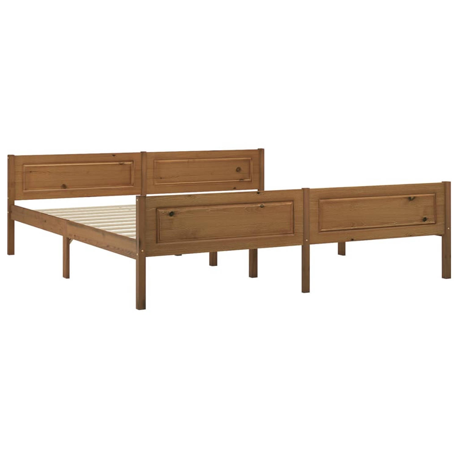 The Living Store Bedframe massief grenenhout honingbruin 180x200 cm - Bedframe - Bedframe - Bed Frame - Bed Frames - Bed - Bedden - 2-persoonsbed - 2-persoonsbedden - Tweepersoons