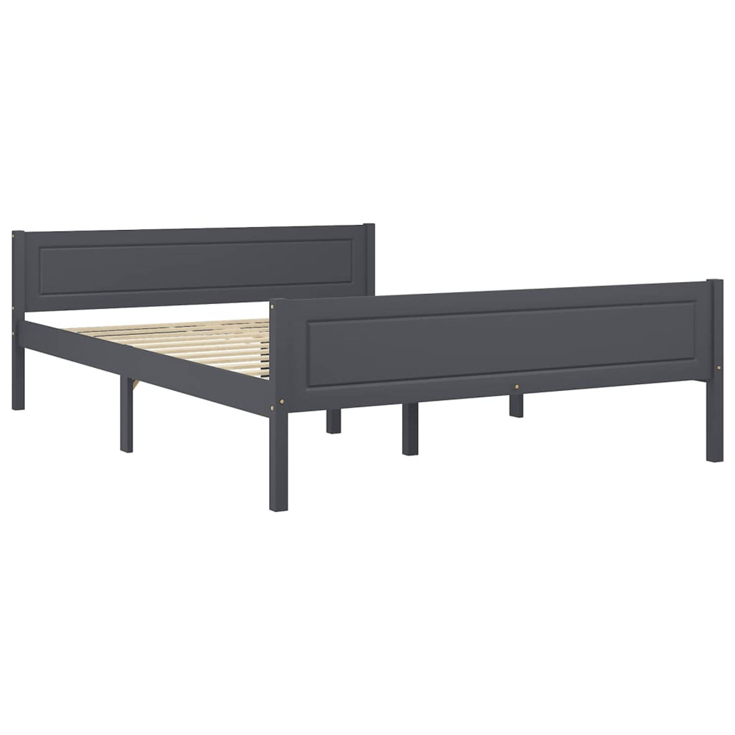 The Living Store Bedframe massief grenenhout grijs 160x200 cm - Bedframe - Bedframe - Bed Frame - Bed Frames - Bed - Bedden - 2-persoonsbed - 2-persoonsbedden - Tweepersoons Bed