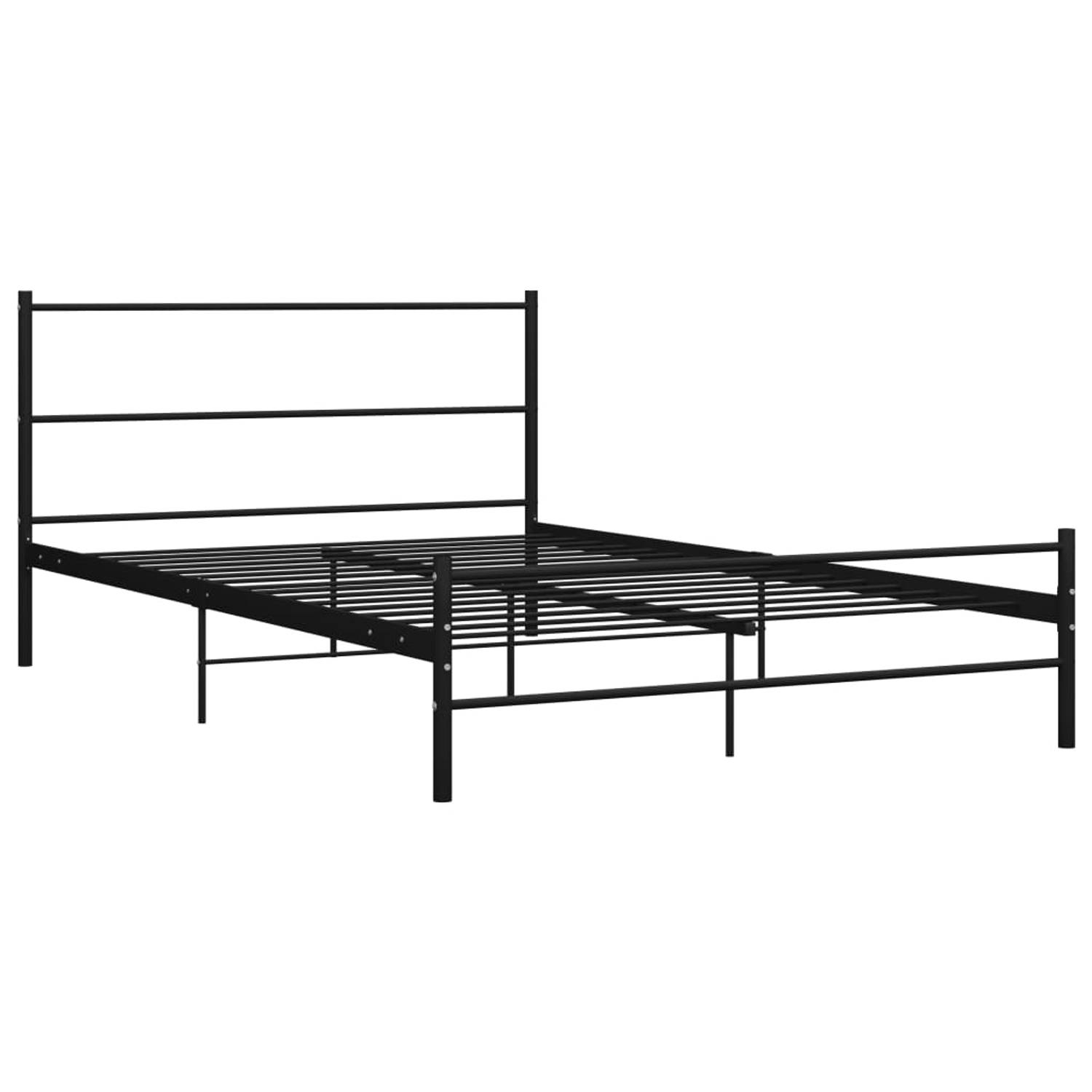 The Living Store Bedframe metaal zwart 160x200 cm - Bed