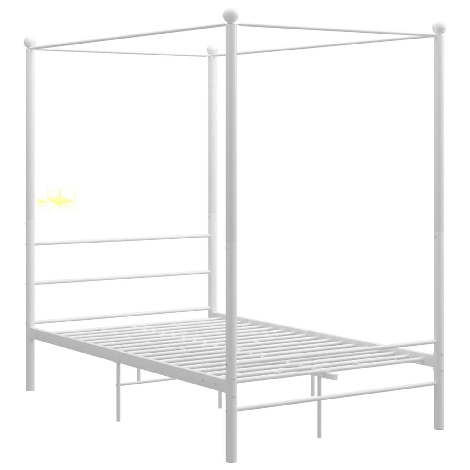 The Living Store Hemelbedframe metaal wit 120x200 cm - Bedframe - Bedframe - Bed Frame - Bed Frames - Bed - Bedden - Metalen Bedframe - Metalen Bedframes - 2-persoonsbed - 2