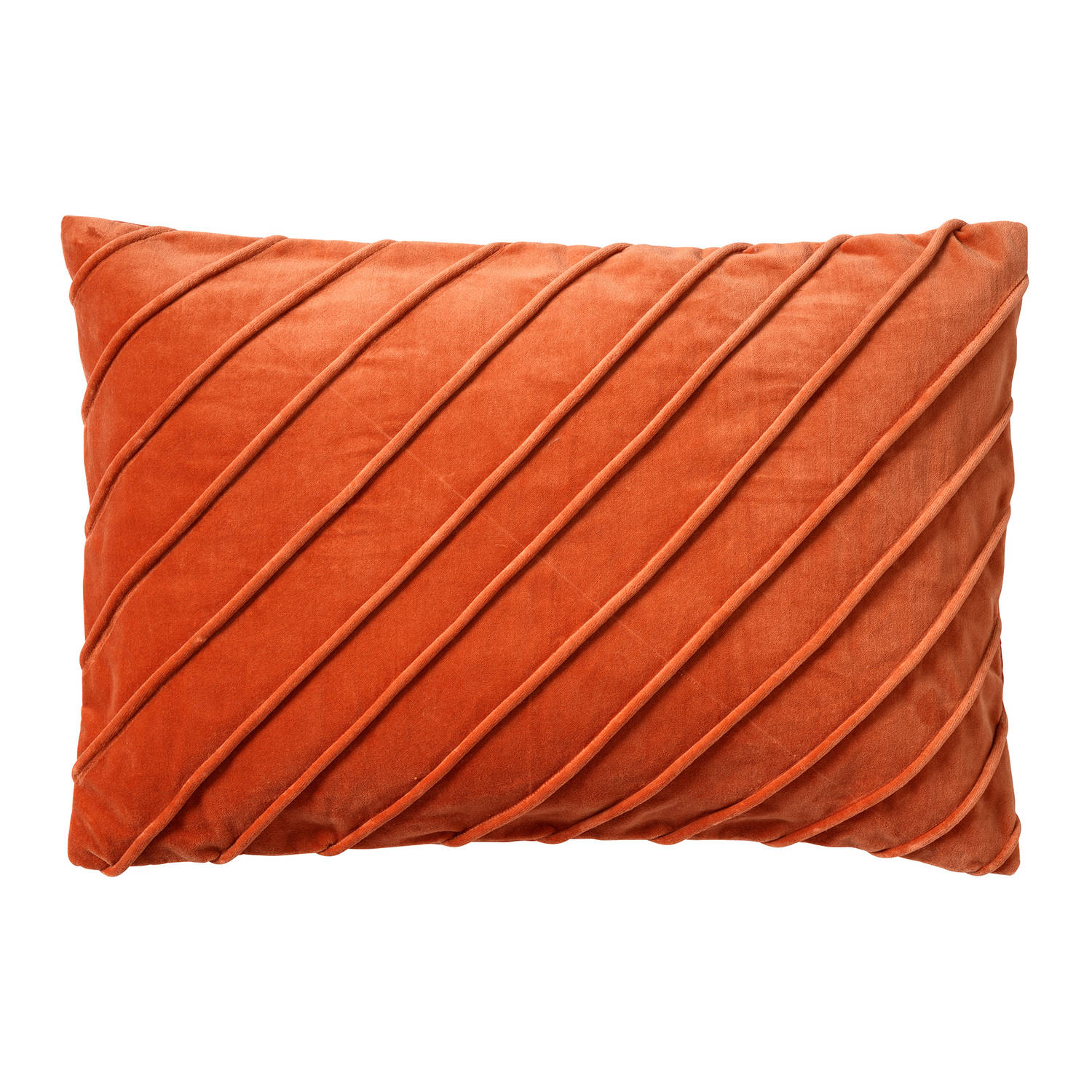 Dutch Decor - PACO - Kussenhoes velvet 40x60 cm Potters Clay - oranje