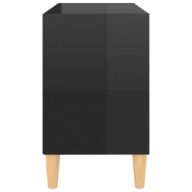 vidaXL Tv-meubel met houten poten 69,5x30x50 cm hoogglans zwart