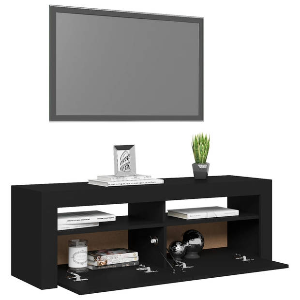 The Living Store TV-meubel - TV meubelen - 120 x 35 x 40 cm - Met RGB LED-verlichting