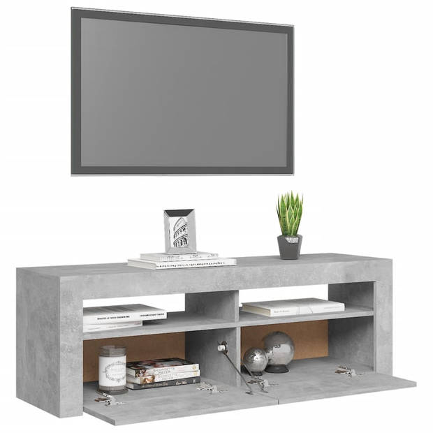 vidaXL Tv-meubel met LED-verlichting 120x35x40 cm betongrijs