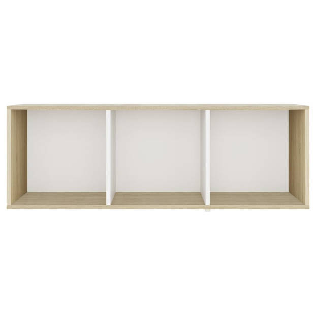 vidaXL Tv-meubelen 2 st 107x35x37 cm bewerkt houtwit sonoma eikenkleur