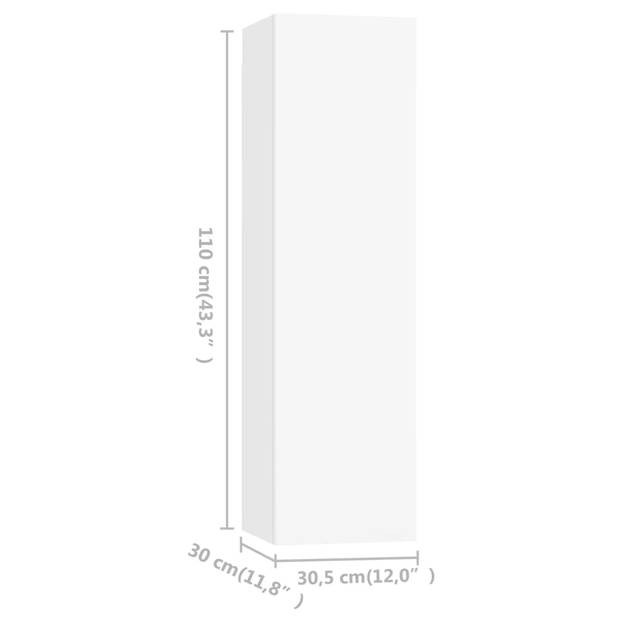 vidaXL 3-delige Tv-meubelset bewerkt hout wit