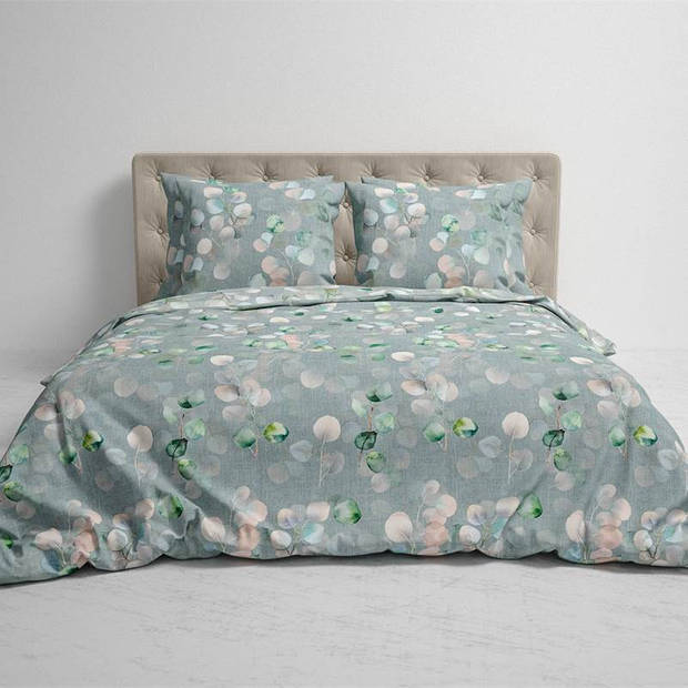 Heckett & Lane Siv flanel dekbedovertrek - 1-persoons (140x200/220 cm + 1 sloop) - Flanel - Mint Green