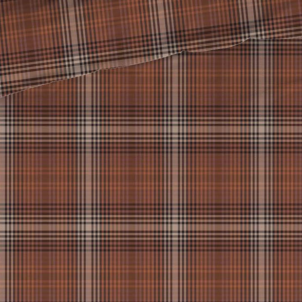 Romanette Stirling flanel dekbedovertrek - 2-persoons (200x200/220 cm + 2 slopen) - Flanel - Roestbruin