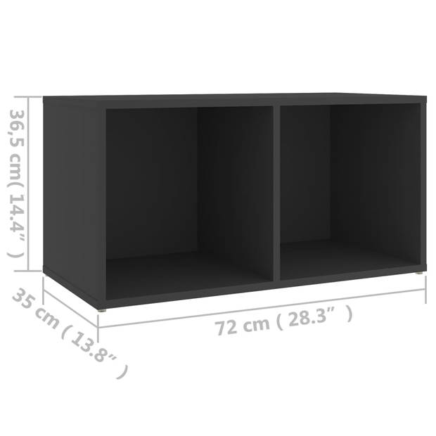 vidaXL Tv-meubel 72x35x36,5 cm bewerkt hout grijs