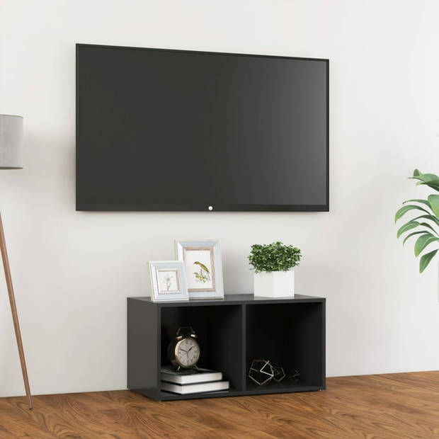 vidaXL Tv-meubel 72x35x36,5 cm bewerkt hout grijs