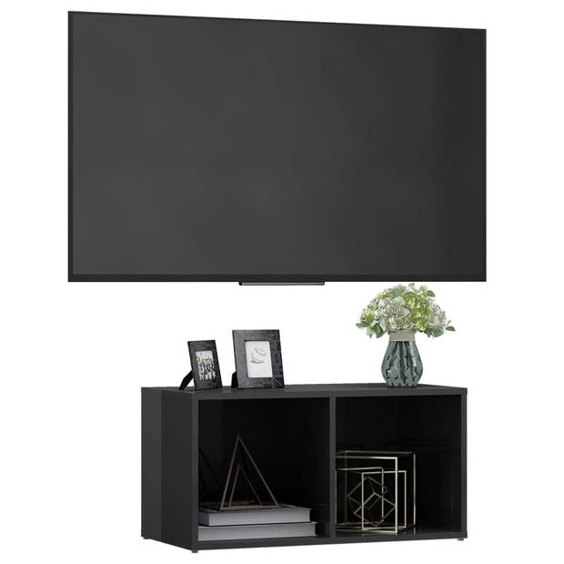 vidaXL Tv-meubel 72x35x36,5 cm bewerkt hout hoogglans grijs